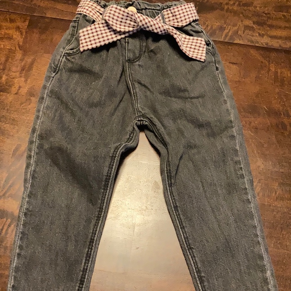 Zara jeans with ribbon belt